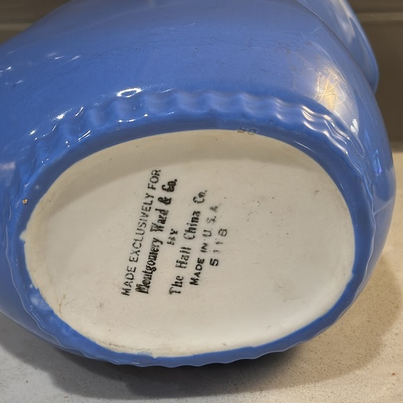 Hall China Co Blue Pitcher - Picture 5 of 7